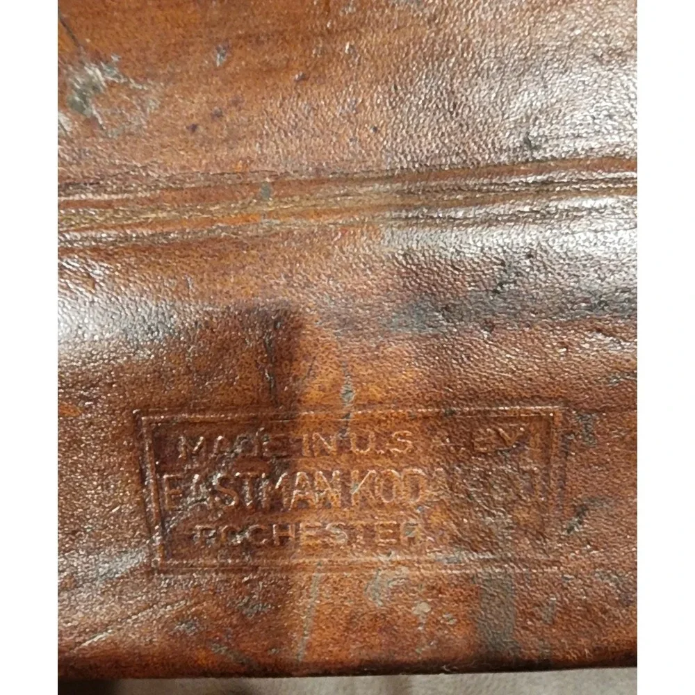 Vintage Kodak Eastman Leather Camera Case Modified Handle Brown Storage Box